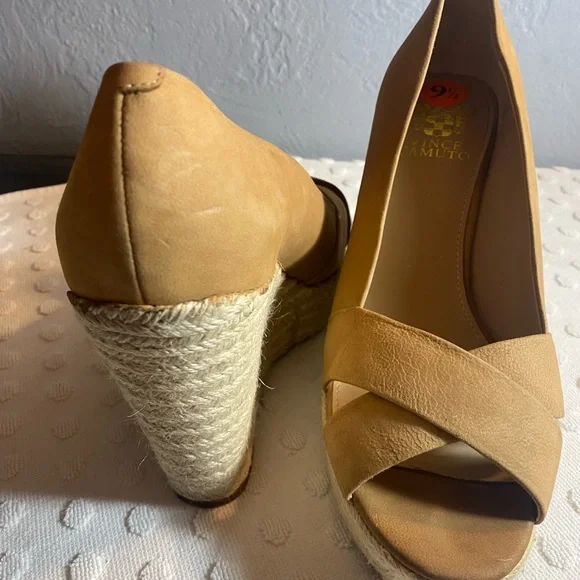 VINCE CAMUTO Womens Taryn Nubuck Jute Peeptoe Wedge - Picture 12 of 16